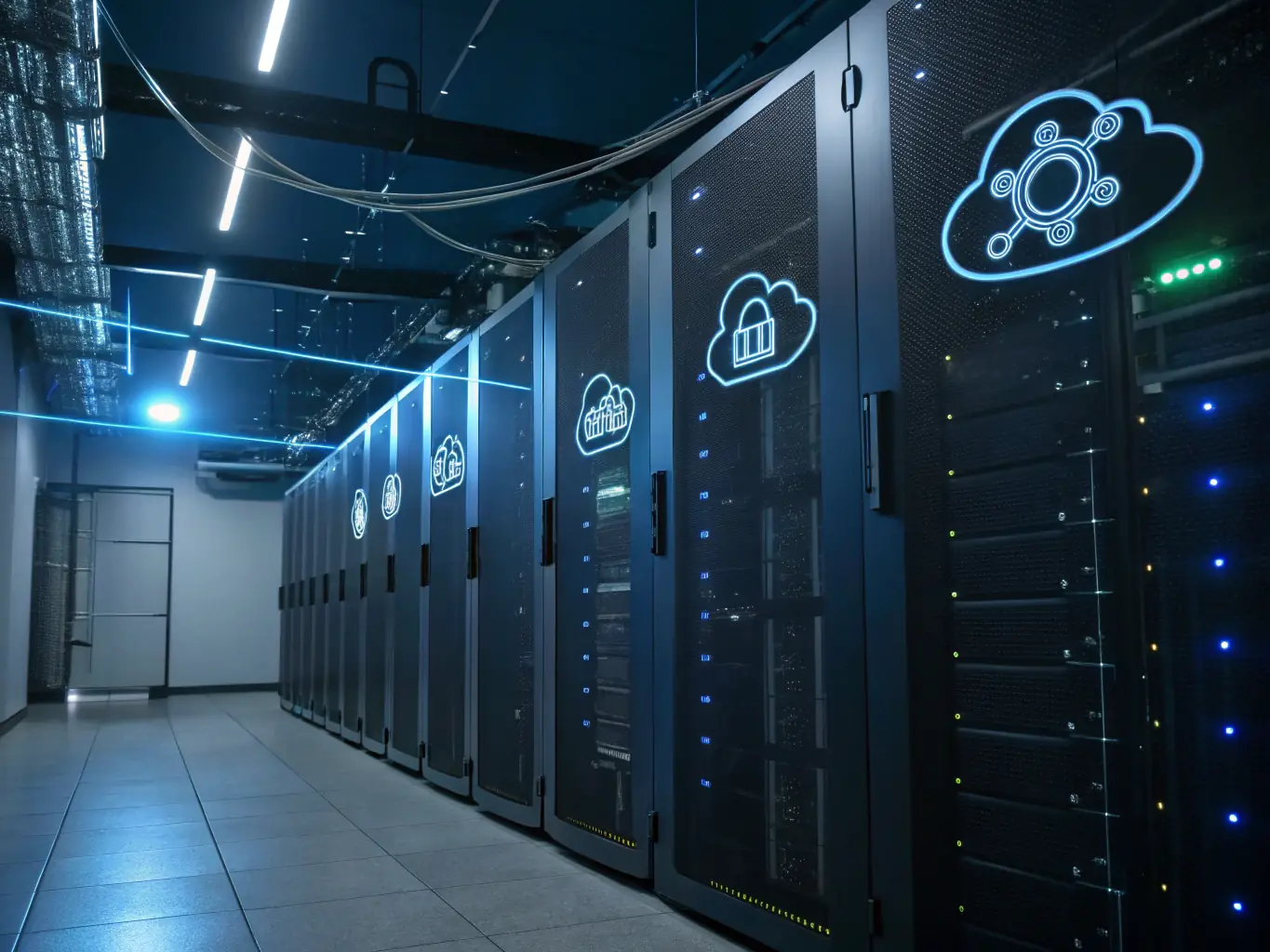 A secure data center image with multiple layers of security protocols, symbolizing the robust security measures implemented by NextBit Solutions.